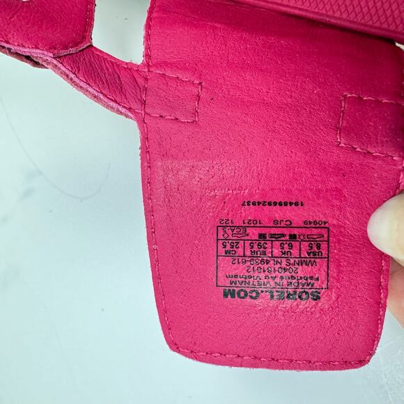 NEW Sorel Kinetic Impact Pink & Neon Yellow Outdoor Performance Sling Sandals - Picture 10 of 11